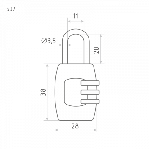 Замок кодовый навесной НОРА-М 507 черный
